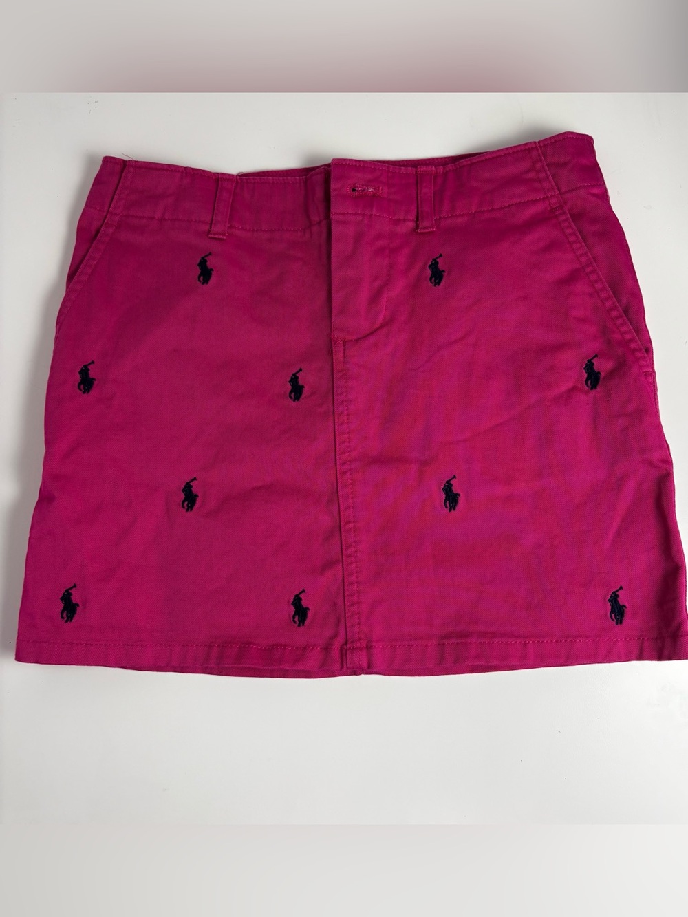 Polo by Ralph Lauren Girls' Magenta Embroidered A-Line Skirt